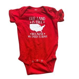 Baby Boys Etsy Made Rabbit Skins Land is Free Daddy is Brave Bodysuit 6 mo
